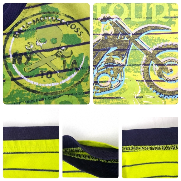 LITTLE REBELS 3T Striped Motorcycle Tee - Picture 3 of 5